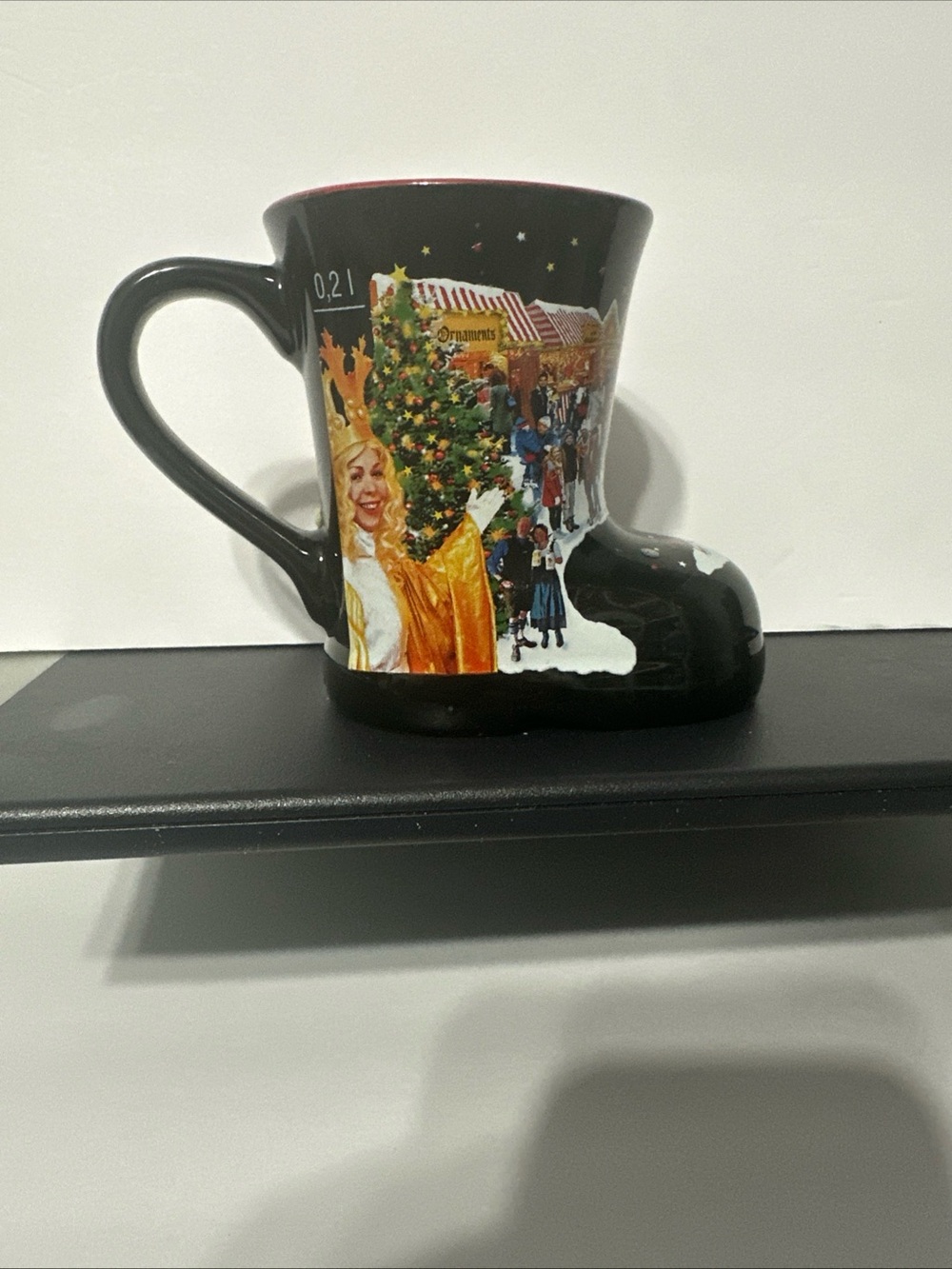 Christkindlmarket Chicago 2024 Black Ceramic Boot Mug
